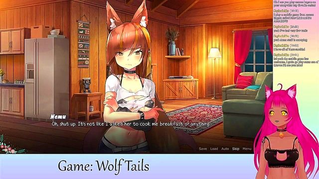 Cute VTuber LewdNeko Engages in Yuri Anime Action During Livestream Gaming Session