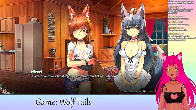 Cute VTuber LewdNeko Engages in Yuri Anime Action During Livestream Gaming Session