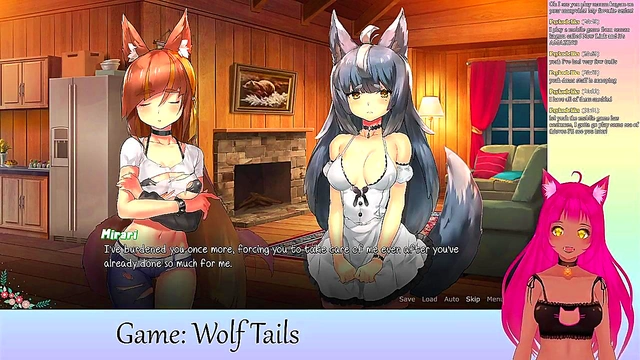 Cute VTuber LewdNeko Engages in Yuri Anime Action During Livestream Gaming Session