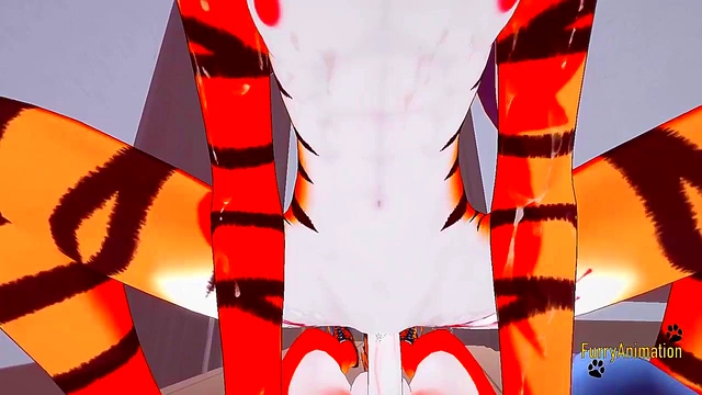 POV Furry Hentai – Hot Tigress Blows Fox & Gets Fucked for Creamy Finish