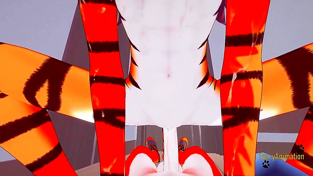 POV Furry Hentai – Hot Tigress Blows Fox & Gets Fucked for Creamy Finish