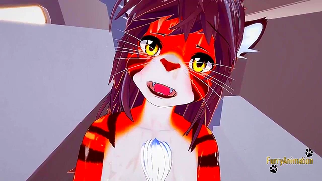 POV Furry Hentai – Hot Tigress Blows Fox & Gets Fucked for Creamy Finish