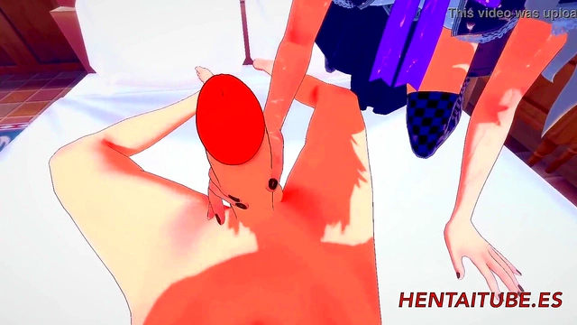 Fischl from Genshin Impact Enjoying Intense Blowjob & Pussy Fucking for Creampie