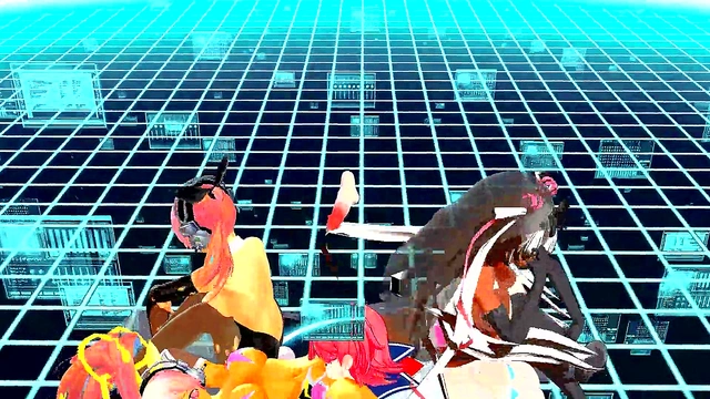 Four Anime Girls Sing & Strip Seductively for Erotic Dance Show