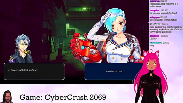 Lewd VTuber Neko Rides Cock in Anime Video Game Livestream for Creampie Finale