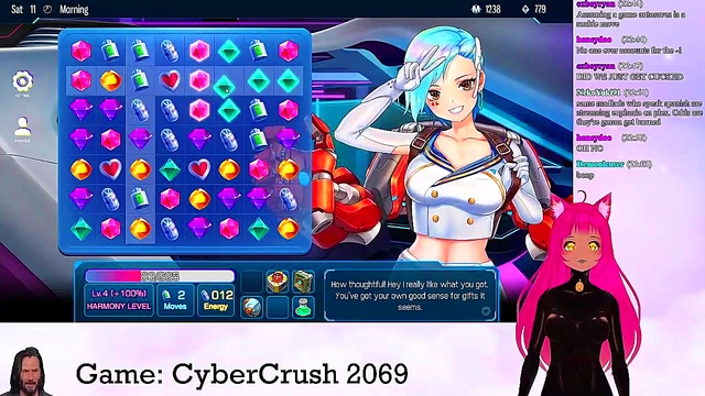 Lewd VTuber Neko Rides Cock in Anime Video Game Livestream for Creampie Finale