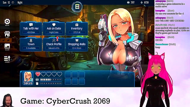 Lewd VTuber Neko Rides Cock in Anime Video Game Livestream for Creampie Finale