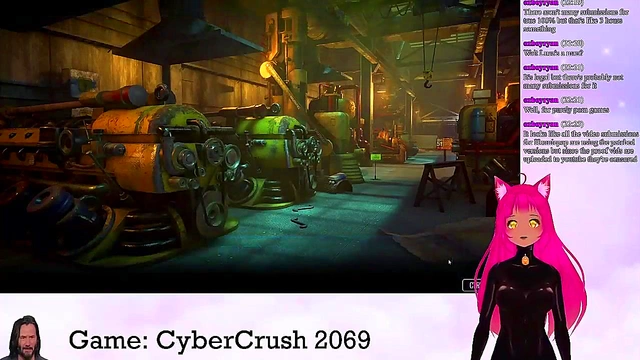 Lewd VTuber Neko Rides Cock in Anime Video Game Livestream for Creampie Finale