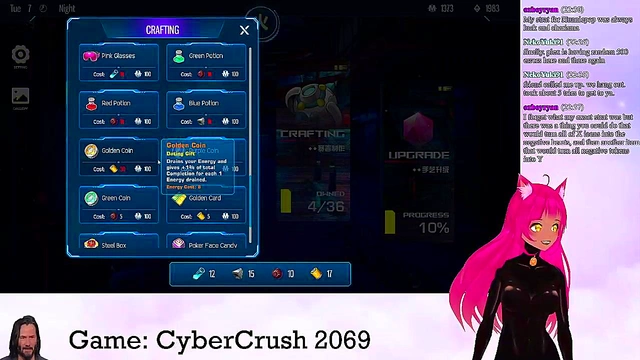 Lewd VTuber Neko Rides Cock in Anime Video Game Livestream for Creampie Finale