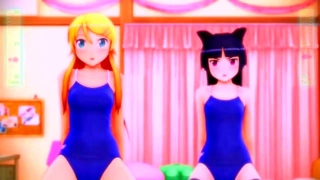 Kuroneko & Kirino Take Turns Riding Cock in Anime Cowgirl Action