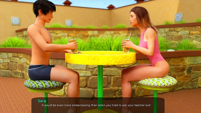 Shy Stepsister’s Big Tits Tempt You At The Pool In Milfy City Date