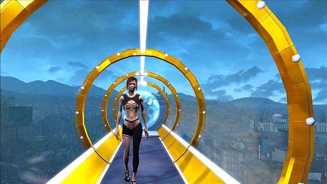 Cute Brunette Shows Off Fallout 4 Fashion In Sexy 3D Anime Scene