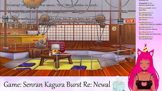 Lewd VTuber Neko Seduces in Lingerie During Senran Kagura Livestream Softcore Fun