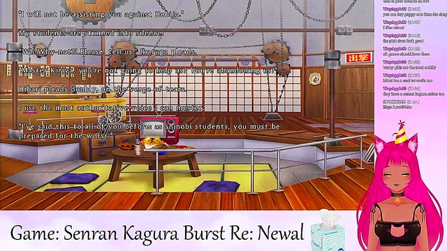 Lewd VTuber Neko Seduces in Lingerie During Senran Kagura Livestream Softcore Fun