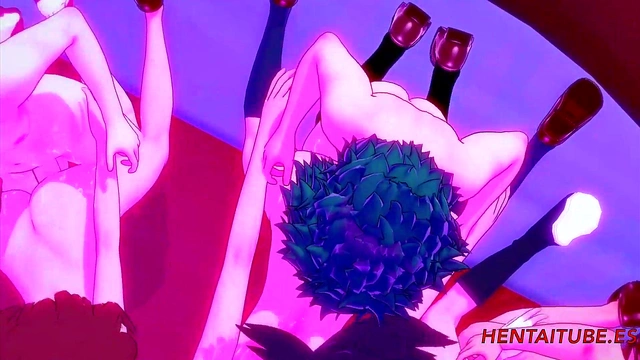 My Hero Academia Hentai – Momo, Ochako & Kyoka in Wild 3D Cartooon Orgy with Deku, Todoroki & Bakugo