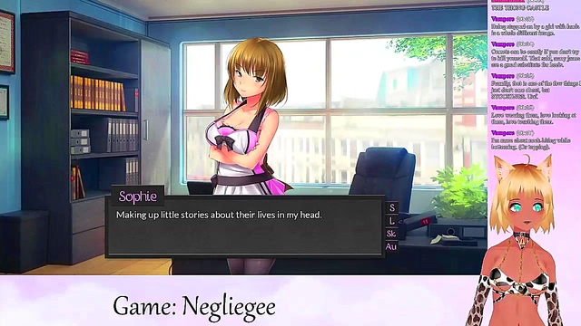 Lewd VTuber Neko seduces in Lingerie for Lesbian Yuri Fun & Big Tits Action