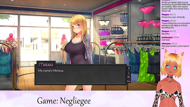 Lewd VTuber Neko seduces in Lingerie for Lesbian Yuri Fun & Big Tits Action
