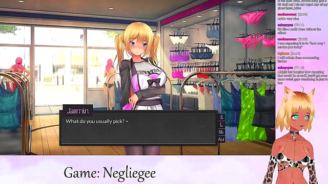 Lewd VTuber Neko seduces in Lingerie for Lesbian Yuri Fun & Big Tits Action
