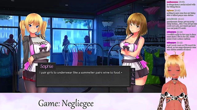 Lewd VTuber Neko seduces in Lingerie for Lesbian Yuri Fun & Big Tits Action