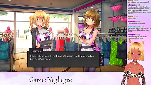 Lewd VTuber Neko seduces in Lingerie for Lesbian Yuri Fun & Big Tits Action