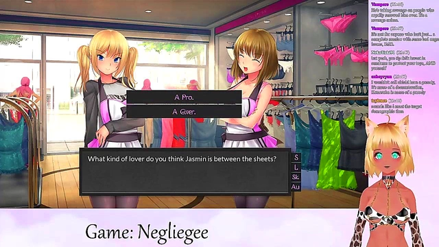 Lewd VTuber Neko seduces in Lingerie for Lesbian Yuri Fun & Big Tits Action