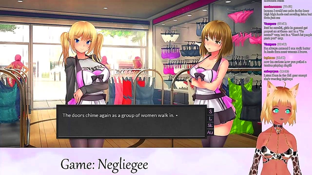 Lewd VTuber Neko seduces in Lingerie for Lesbian Yuri Fun & Big Tits Action