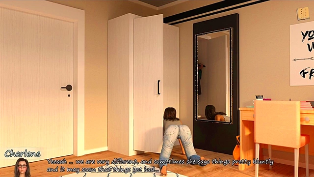 Charlene's sexy jeans-clad ass tempts in Big City Pleasures 3D teen anime