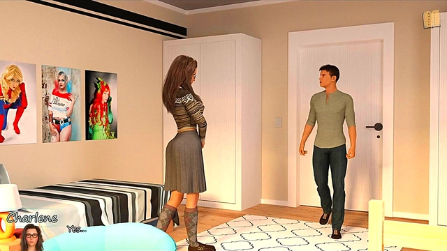 Charlene's sexy jeans-clad ass tempts in Big City Pleasures 3D teen anime