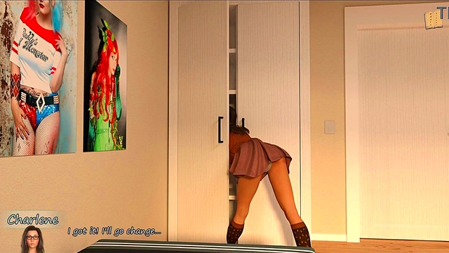 Charlene's sexy jeans-clad ass tempts in Big City Pleasures 3D teen anime