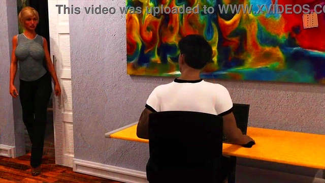 Hot Blonde Enjoys Big-Ass Blowjob Action In Erotic Visual Novel Scene