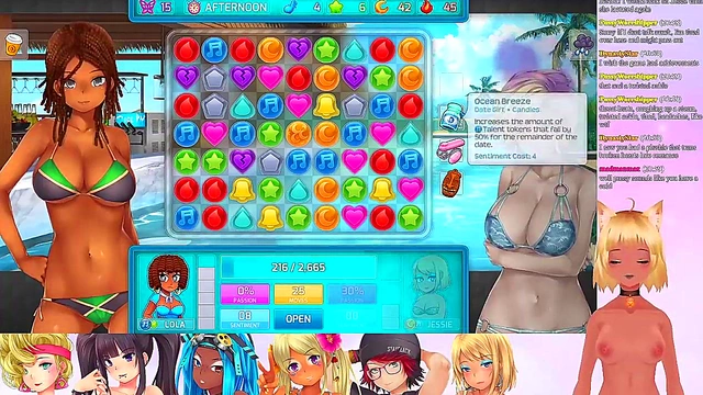 Lewd VTuber Neko’s Anime Threesome in Lingerie During Live Game Stream