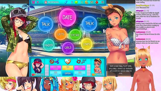 Lewd VTuber Neko’s Anime Threesome in Lingerie During Live Game Stream