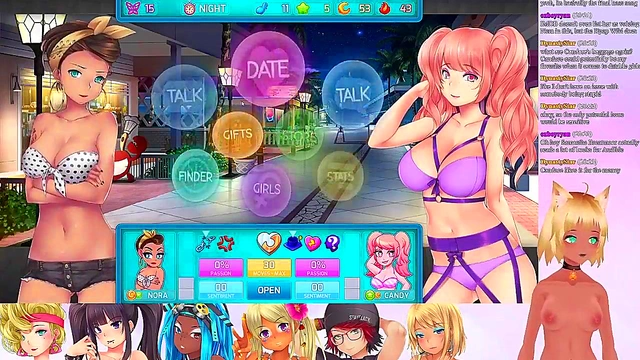 Lewd VTuber Neko’s Anime Threesome in Lingerie During Live Game Stream