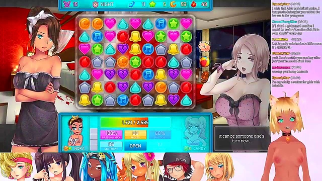 Lewd VTuber Neko’s Anime Threesome in Lingerie During Live Game Stream