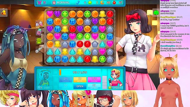 Lewd VTuber Neko’s Anime Threesome in Lingerie During Live Game Stream