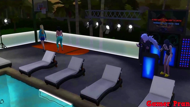 Perverted Sage Pounds Hinata's Ass Hard During Boruto Pool Party Orgy