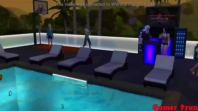 Perverted Sage Pounds Hinata's Ass Hard During Boruto Pool Party Orgy