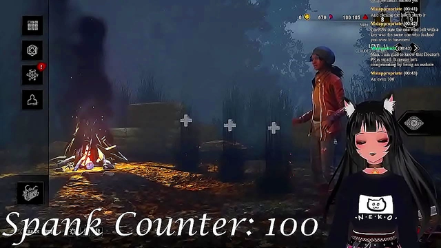 Lewd VTuber Neko Gets Spanked While Playing Deadly DBD Anime Game