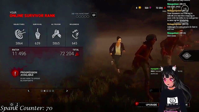 Lewd VTuber Neko Gets Spanked While Playing Deadly DBD Anime Game