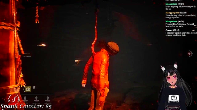 Lewd VTuber Neko Gets Spanked While Playing Deadly DBD Anime Game