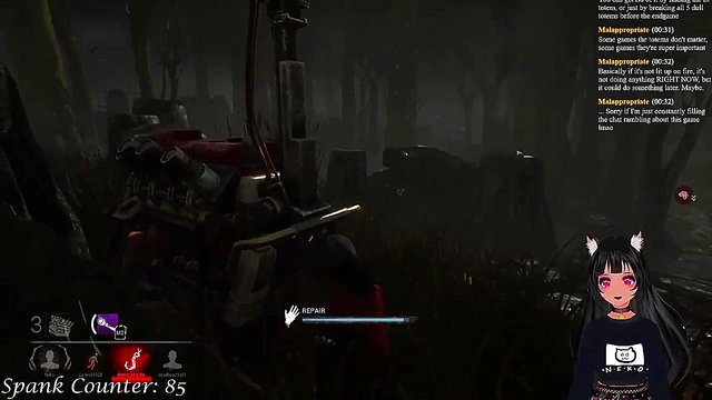 Lewd VTuber Neko Gets Spanked While Playing Deadly DBD Anime Game