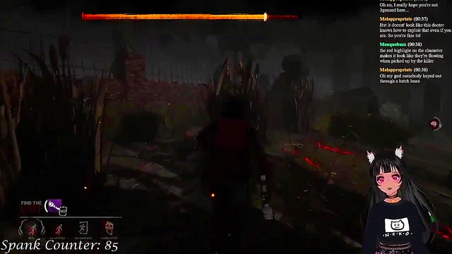 Lewd VTuber Neko Gets Spanked While Playing Deadly DBD Anime Game