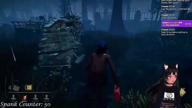 Lewd VTuber Neko Gets Spanked While Playing Deadly DBD Anime Game