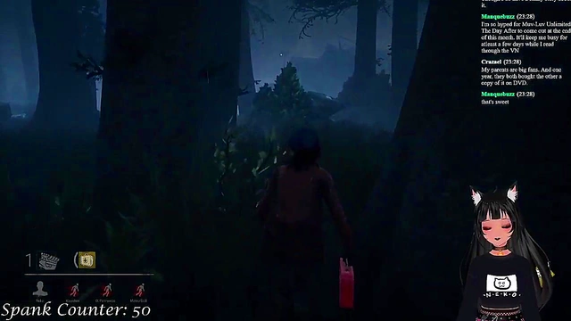 Lewd VTuber Neko Gets Spanked While Playing Deadly DBD Anime Game