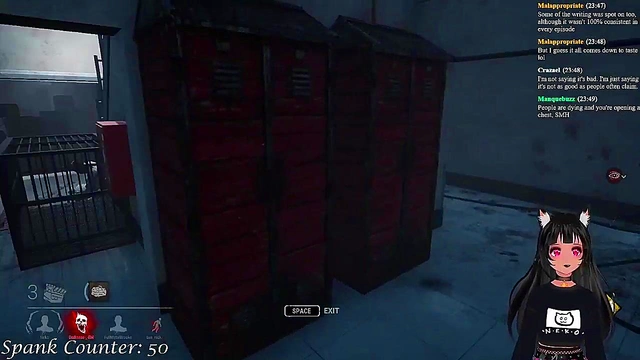 Lewd VTuber Neko Gets Spanked While Playing Deadly DBD Anime Game