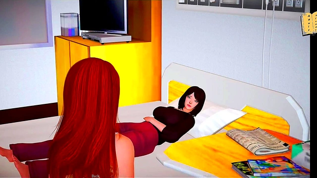 Teen Stepdaughter Seduces MILF Mom With Big Tits And Ass In Erotic Visual Novel Adventure