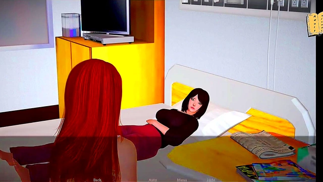 Teen Stepdaughter Seduces MILF Mom With Big Tits And Ass In Erotic Visual Novel Adventure