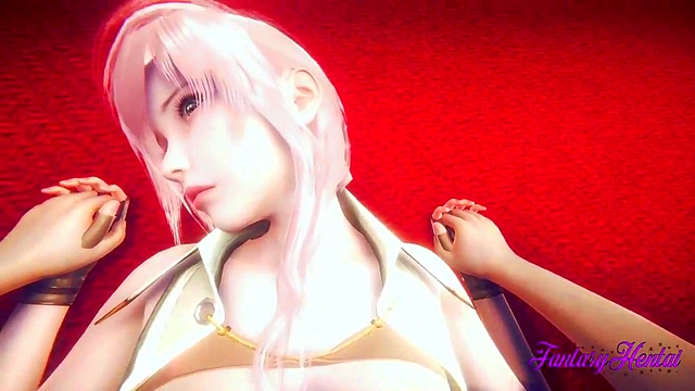 Claire Farron from Final Fantasy XIII Gives Handjob, Blowjob & Gets Fucked for Creampie