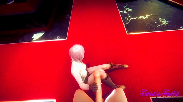 Claire Farron from Final Fantasy XIII Gives Handjob, Blowjob & Gets Fucked for Creampie