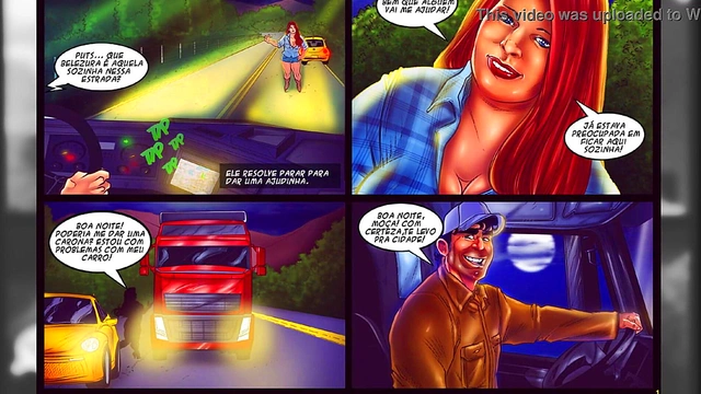 Bia Costa Fucks Truckers On The Highway InExclusive Brazilian Hentai Comic Book Scene